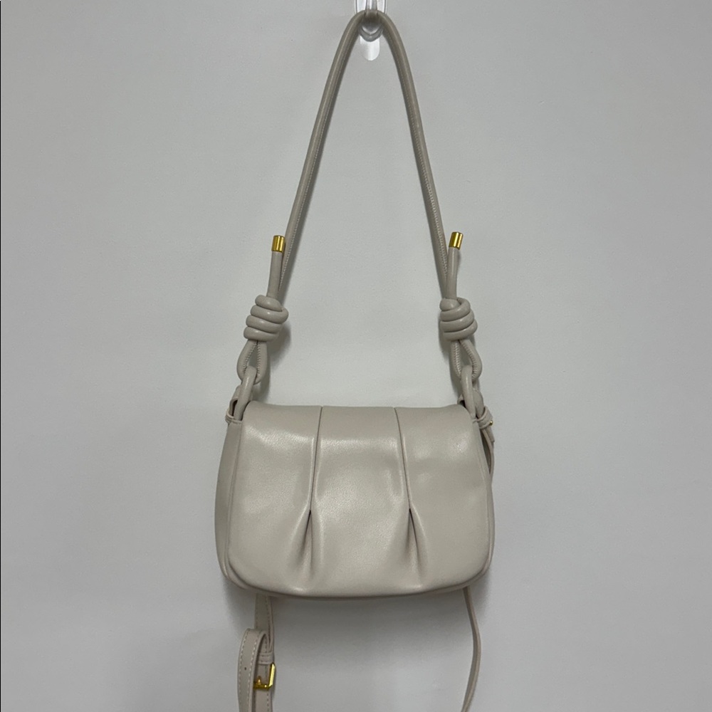 Rachel Zoe Vegan Leather White Handbag with Gold Details